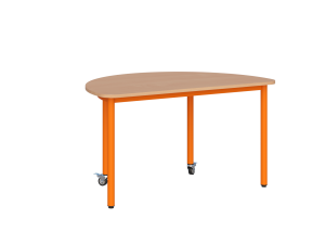 Stolik mobilny szkolno-przedszkolny, blat półokrągły 1200x600 (Nr 1, 2, 3)