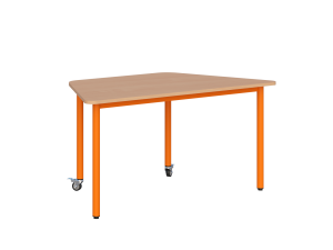 Stolik mobilny szkolno-przedszkolny, blat trapezowy 1400x700 (Nr 1, 2, 3)